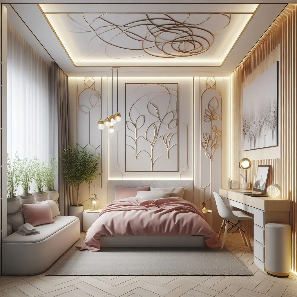 Gypsum board for small bedroom